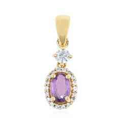 9K Unheated Ceylon Purple Sapphire Gold Pendant