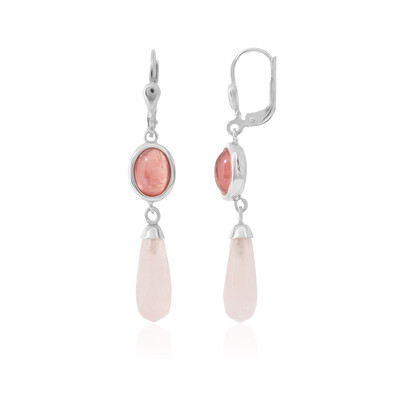 Pink Quartz Silver Earrings (CUSTODANA)