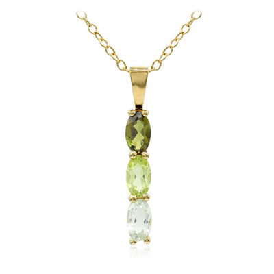 Green Tourmaline Silver Necklace