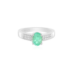 Russian Emerald Silver Ring