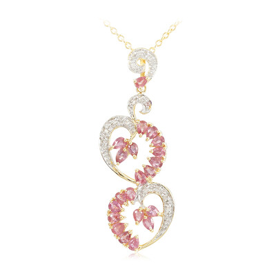 18K Unheated Padparadscha Sapphire Gold Necklace (AMAYANI)