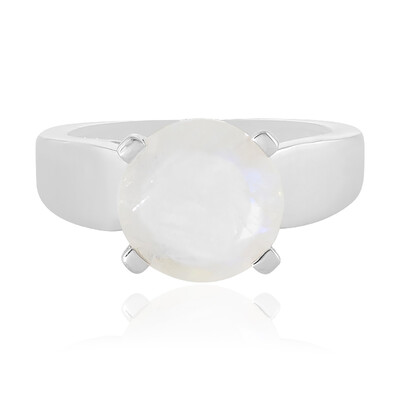 Rainbow Moonstone Silver Ring
