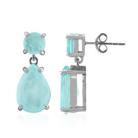 Blue Pastel Quartz Silver Earrings