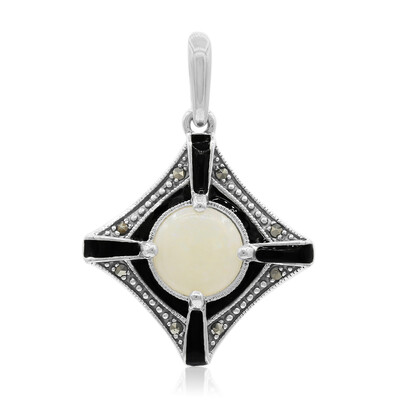 White Opal Silver Pendant