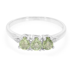 Green Sapphire Silver Ring