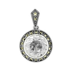 White Topaz Silver Pendant