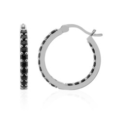Black Spinel Silver Earrings