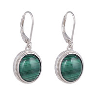 Malachite Silver Earrings