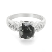 Snowflake Obsidian Silver Ring