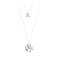 White Moonstone Silver Necklace