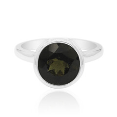 Moldavite Silver Ring
