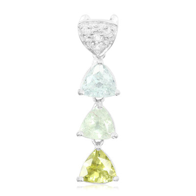 Fancy Tourmaline Silver Pendant