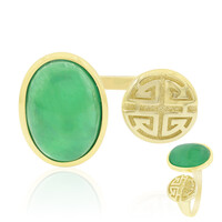 Green Agate Silver Ring
