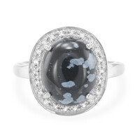 Snowflake Obsidian Silver Ring