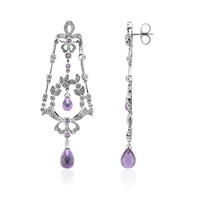 Zambian Amethyst Silver Earrings (Dallas Prince Designs)