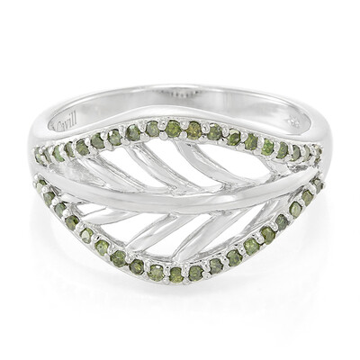 Fancy Diamond Silver Ring