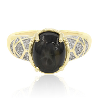 9K Black Star Sapphire Gold Ring