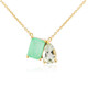 Green Pastel Quartz Silver Necklace