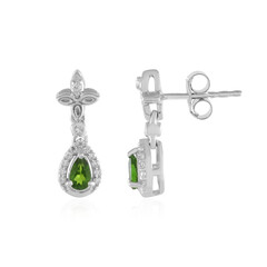 Russian Diopside Silver Earrings
