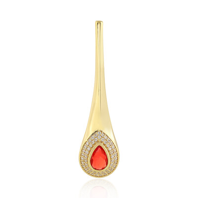 Red Ethiopian Opal Silver Pendant