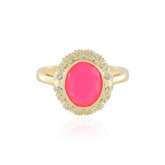 Pink Ethiopian Opal Silver Ring