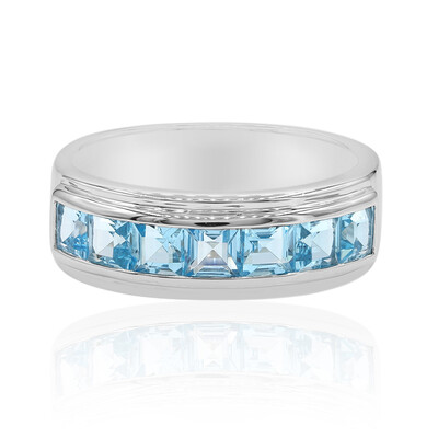 Swiss Blue Topaz Silver Ring