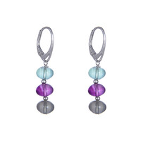 Fluorite Silver Earrings