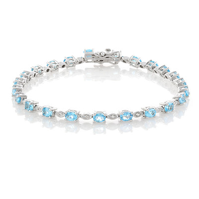 Swiss Blue Topaz Silver Bracelet