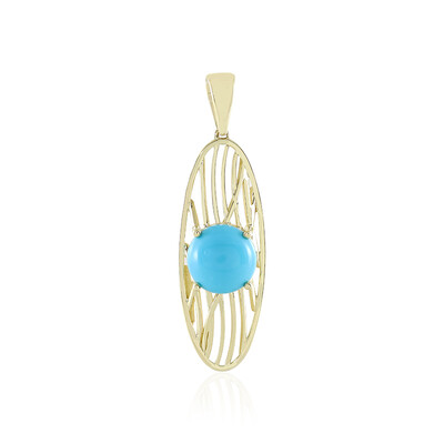 9K Sleeping Beauty Turquoise Gold Pendant (Ornaments by de Melo)