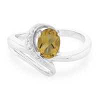 Champagne Quartz Silver Ring