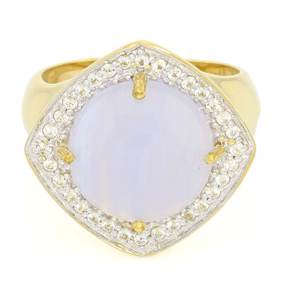 Blue Lace Agate Silver Ring