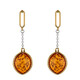 Cognac Baltic Amber Silver Earrings (dagen)