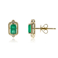 14K AAA Zambian Emerald Gold Earrings (CIRARI)