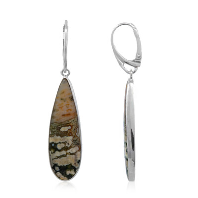 Ocean Jasper Silver Earrings
