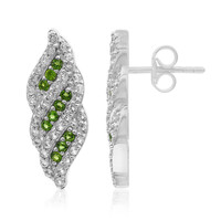 Russian Diopside Silver Earrings