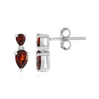 Mozambique Garnet Silver Earrings