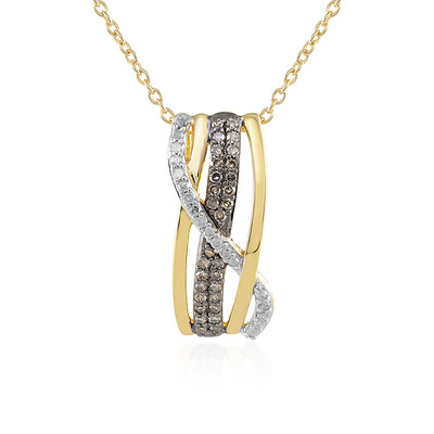 I3 Champagne Diamond Silver Necklace