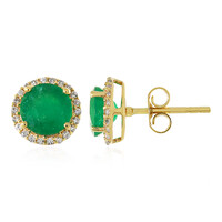 9K Socoto Emerald Gold Earrings