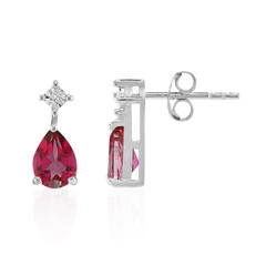 Pink Topaz Silver Earrings