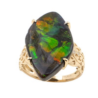 14K Ammolite Gold Ring (de Melo)
