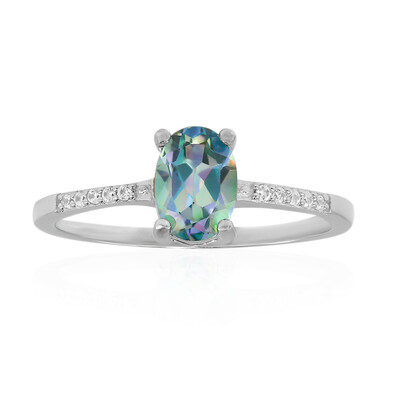 Bluegreen Mystic Topaz Silver Ring