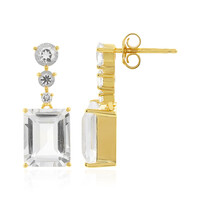 White Quartz Silver Earrings