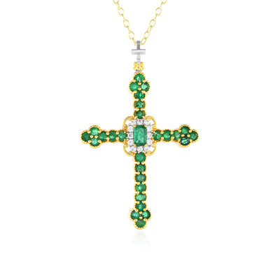Zambian Emerald Silver Necklace (Gems en Vogue)