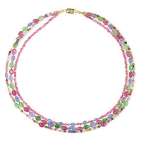 Nigerian Pink Tourmaline Silver Necklace (Adela Silber)