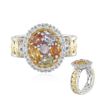 Yellow Sapphire Silver Ring (Gems en Vogue)