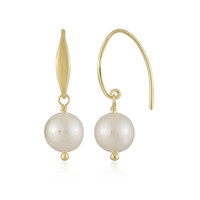 White Freshwater Pearl Silver Earrings