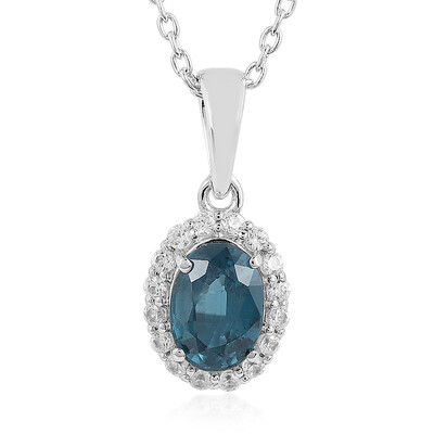 Teal Kyanite Silver Necklace