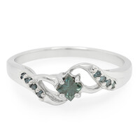 Fancy Diamond Silver Ring
