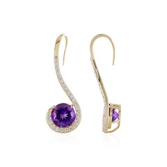 9K Siberian Amethyst Gold Earrings (de Melo)