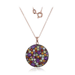 Mozambique Garnet Silver Necklace